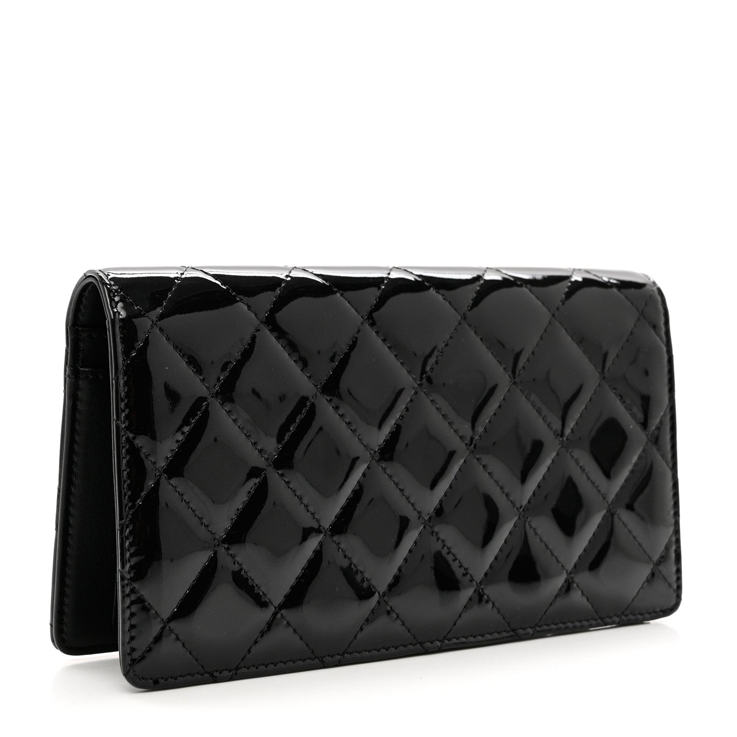 Chanel Patent Quilted Brilliant Yen Wallet Black 3 of 8