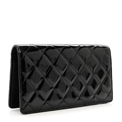Chanel Patent Quilted Brilliant Yen Wallet Black 3 of 8