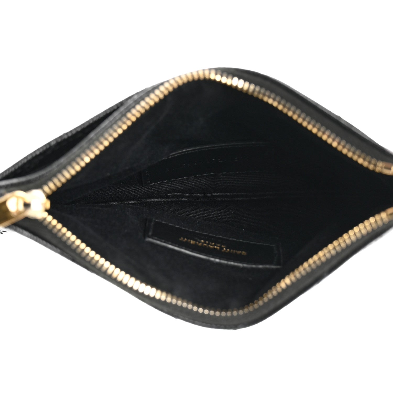 Saint Laurent Grain De Poudre Chevron Monogram Bill Pouch Black 5 of 8