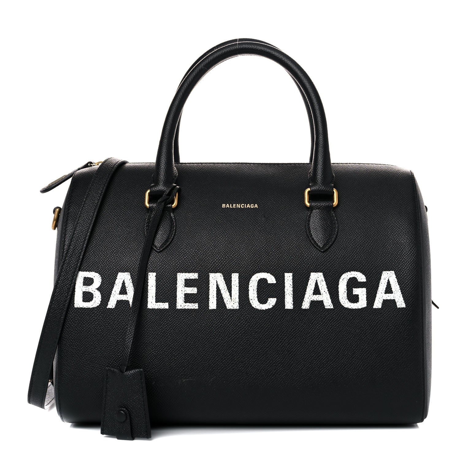 Balenciaga Grained Calfskin Medium Ville Bowling Bag Black 1 of 18