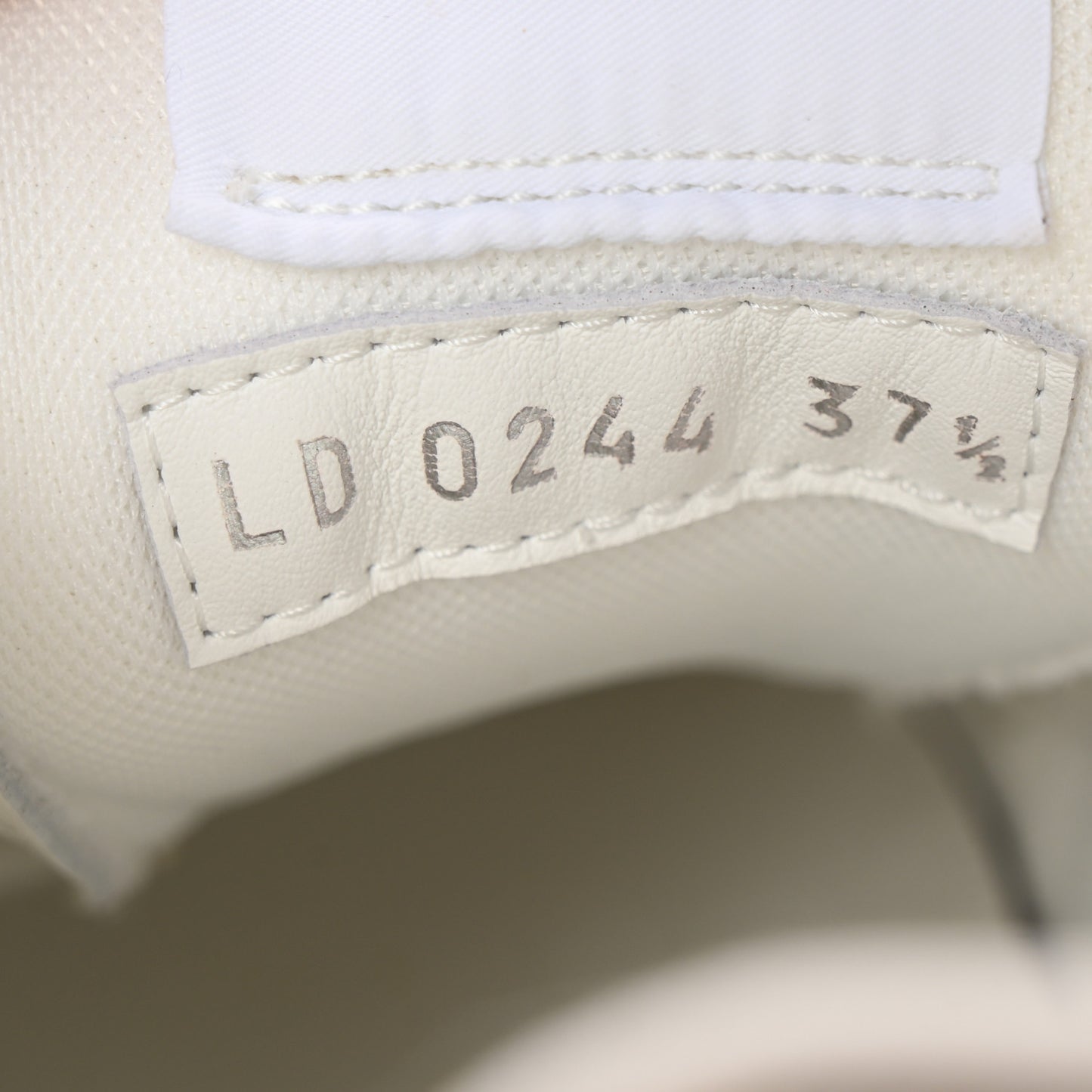 Suede Calfskin Floral LV Stadium Low Top Sneaker 37.5 White Blue