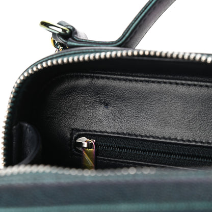 Chanel Iridescent Caviar Quilted Medium CC Filigree Vanity Case Dark Turquoise 11 of 11