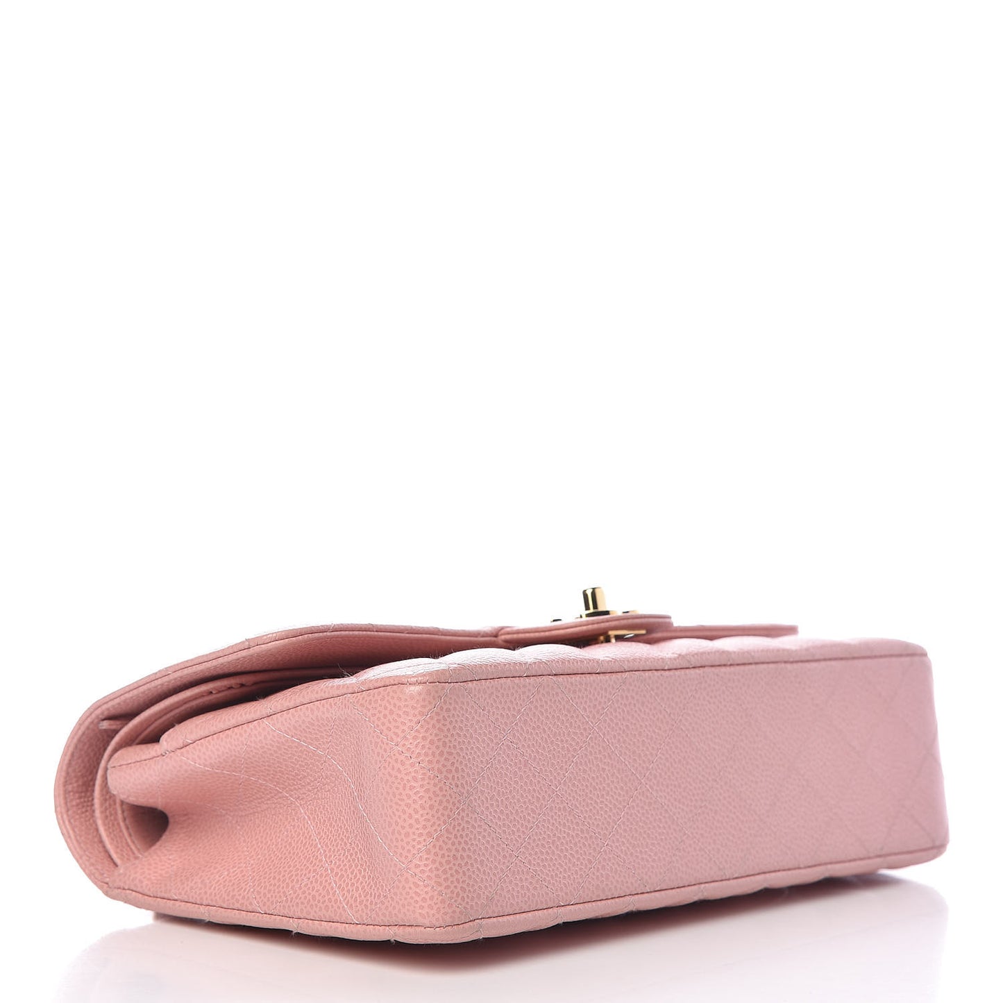 Caviar Quilted Medium Double Flap Pink