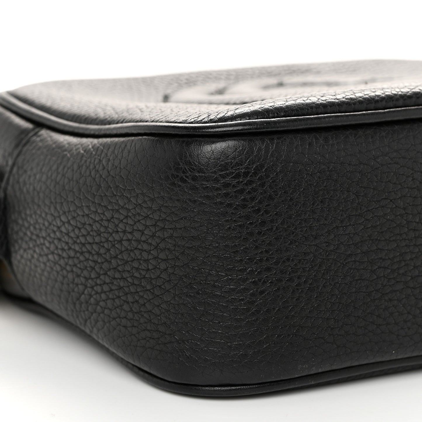 Pebbled Calfskin Small Soho Disco Bag Black