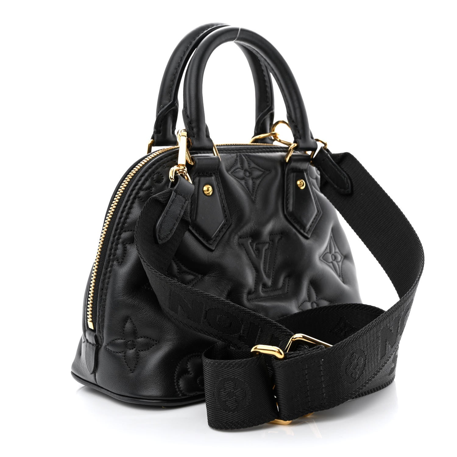 Louis Vuitton Calfskin Bubblegram Alma BB Black 3 of 10