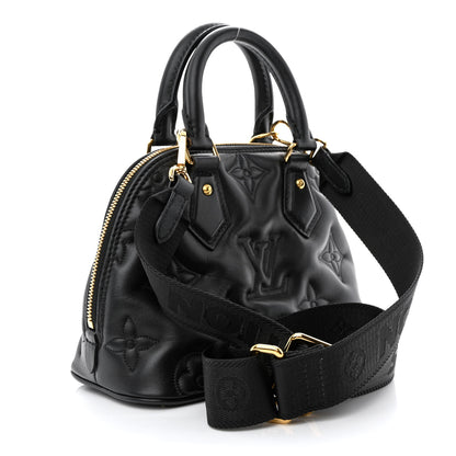 Louis Vuitton Calfskin Bubblegram Alma BB Black 3 of 10