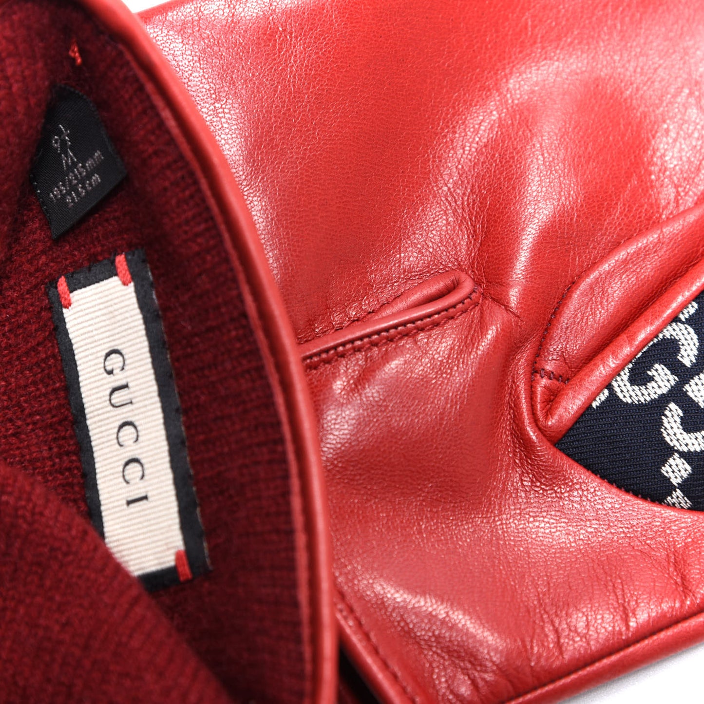 Nappa Diamante Vintage Gloves 9.5 Midnight Blue Red