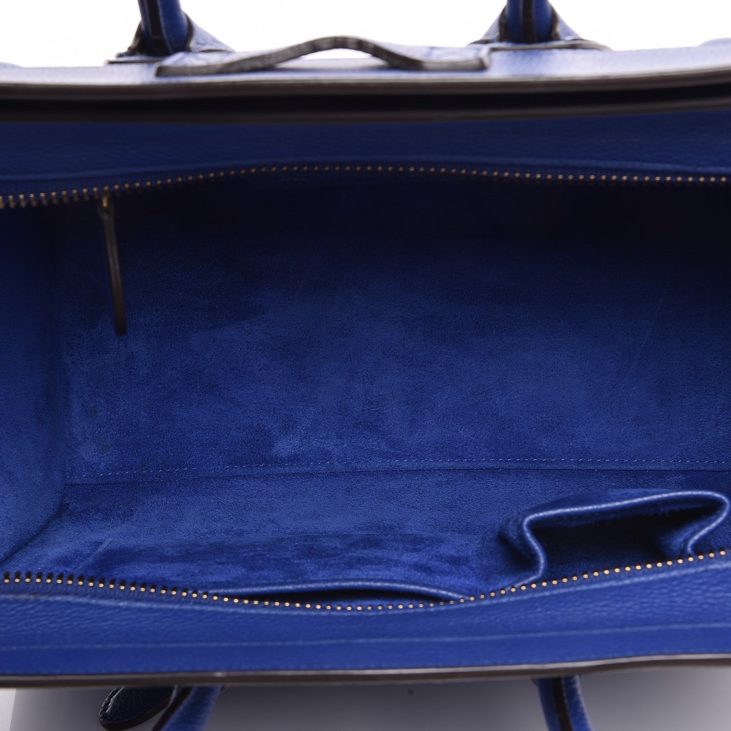 Drummed Calfskin Micro Luggage Indigo