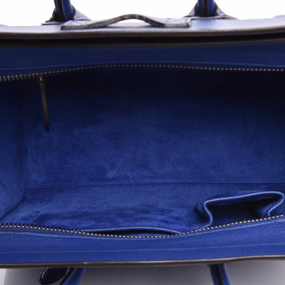 Celine Drummed Calfskin Micro Luggage Indigo 5 of 7