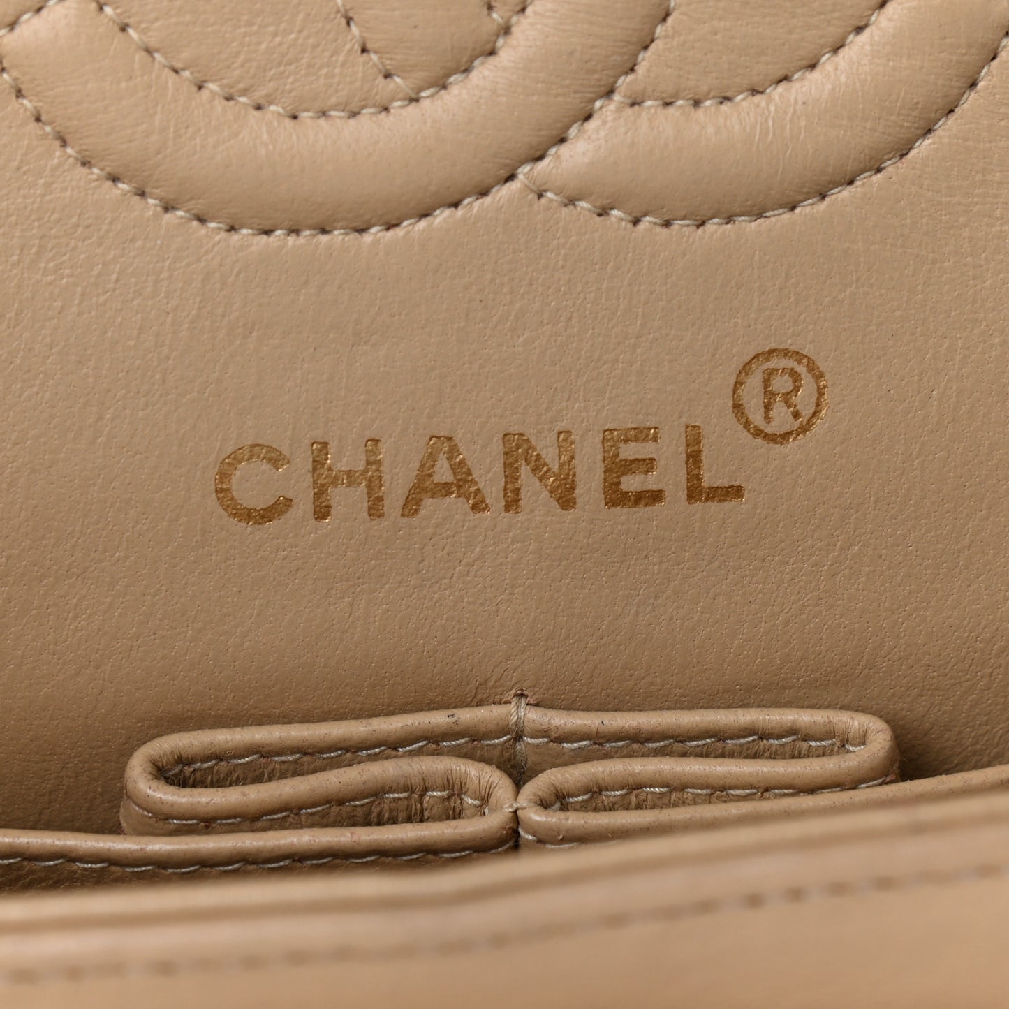 Lambskin Quilted Small Double Flap Beige