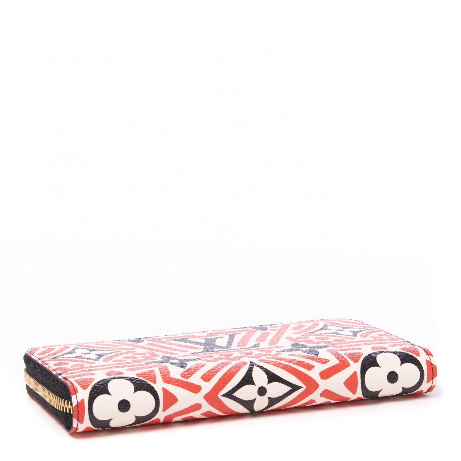 Louis Vuitton Monogram Giant Crafty Zippy Wallet Creme Rouge Black 4 of 10