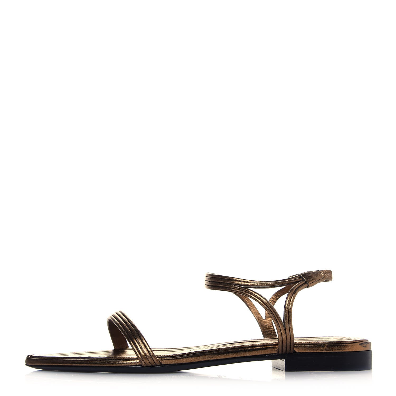 Saint Laurent Metallic Talitha 05 Ankle Sandals 36.5 Gold 1 of 7
