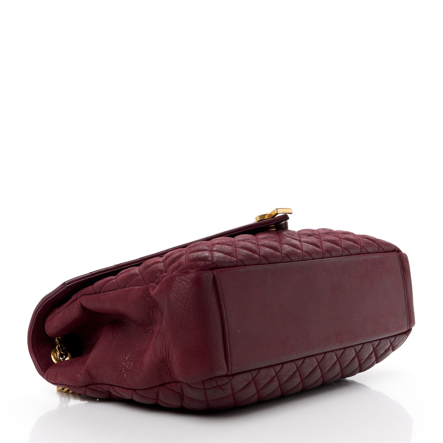 SAINT LAURENT Calfskin Mixed Matelasse Triquilt Large Monogram Envelope Satchel Oxblood