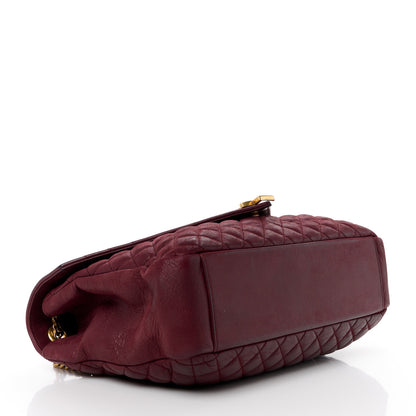 Saint Laurent SAINT LAURENT Calfskin Mixed Matelasse Triquilt Large Monogram Envelope Satchel Oxblood 4 of 14