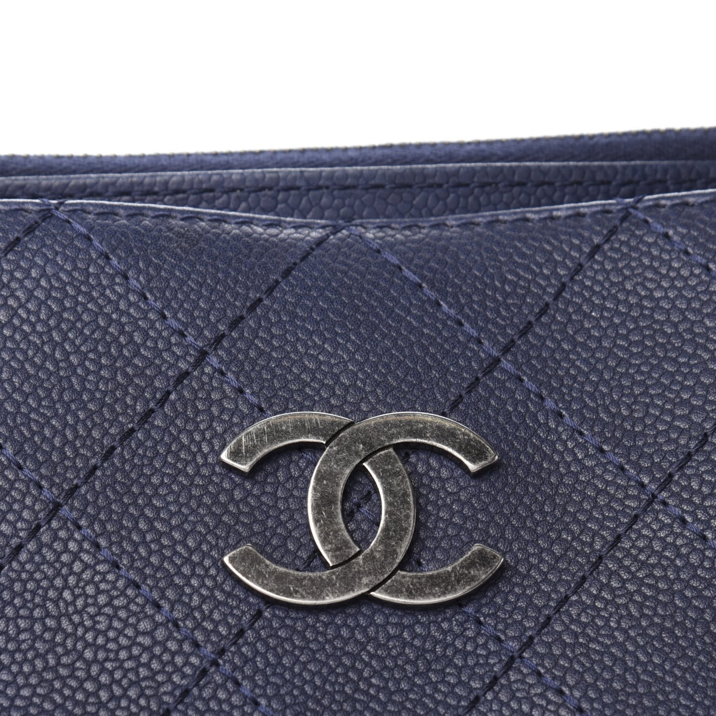 Grained Vegetal Calfskin Urban Shopping Tote Blue
