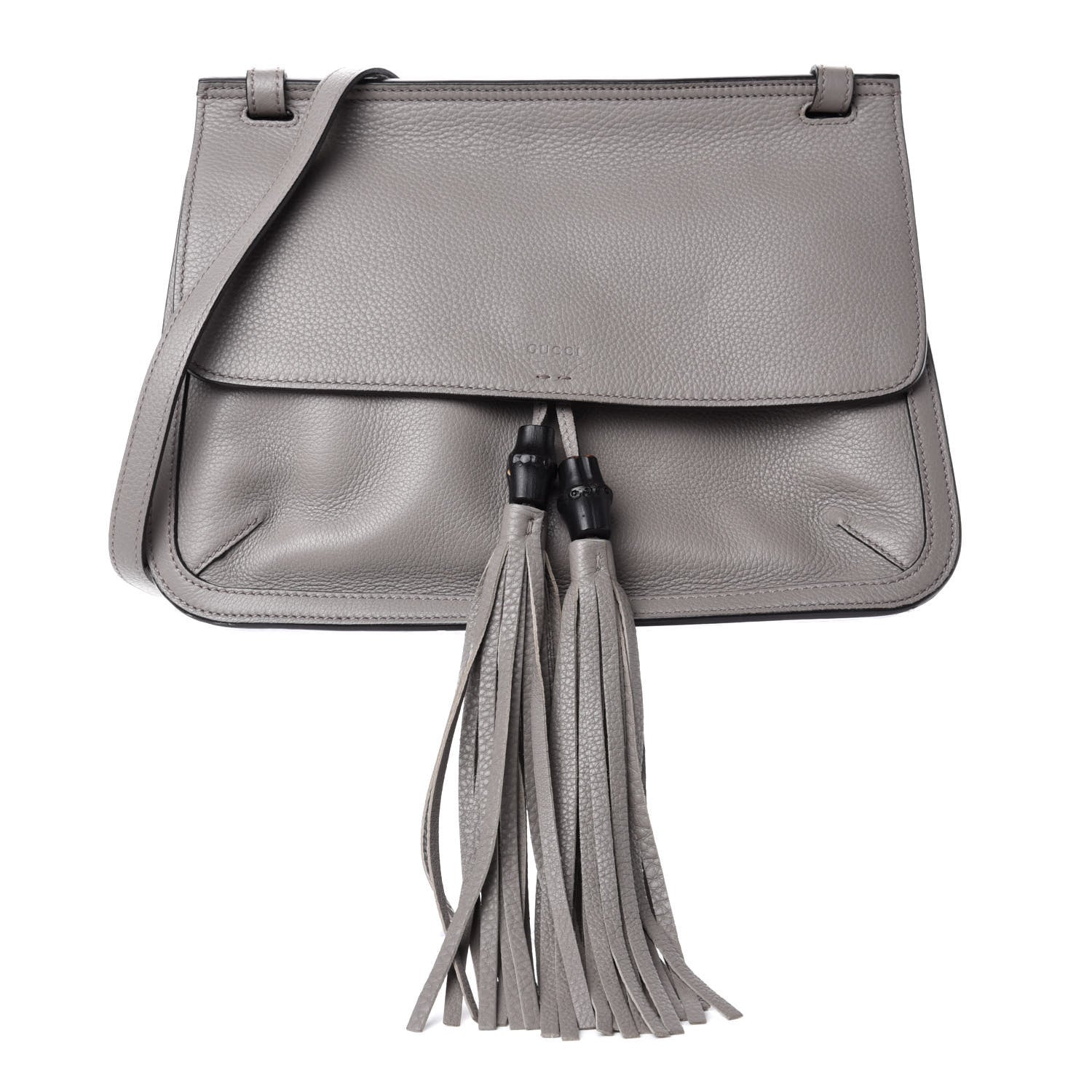 Gucci Cellarius Calfskin Medium Bamboo Daily Flap Shoulder Bag Storm Grey 1 of 11
