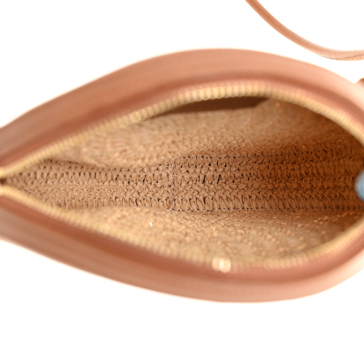 Raffia Round Camera Bag Beige Naturel