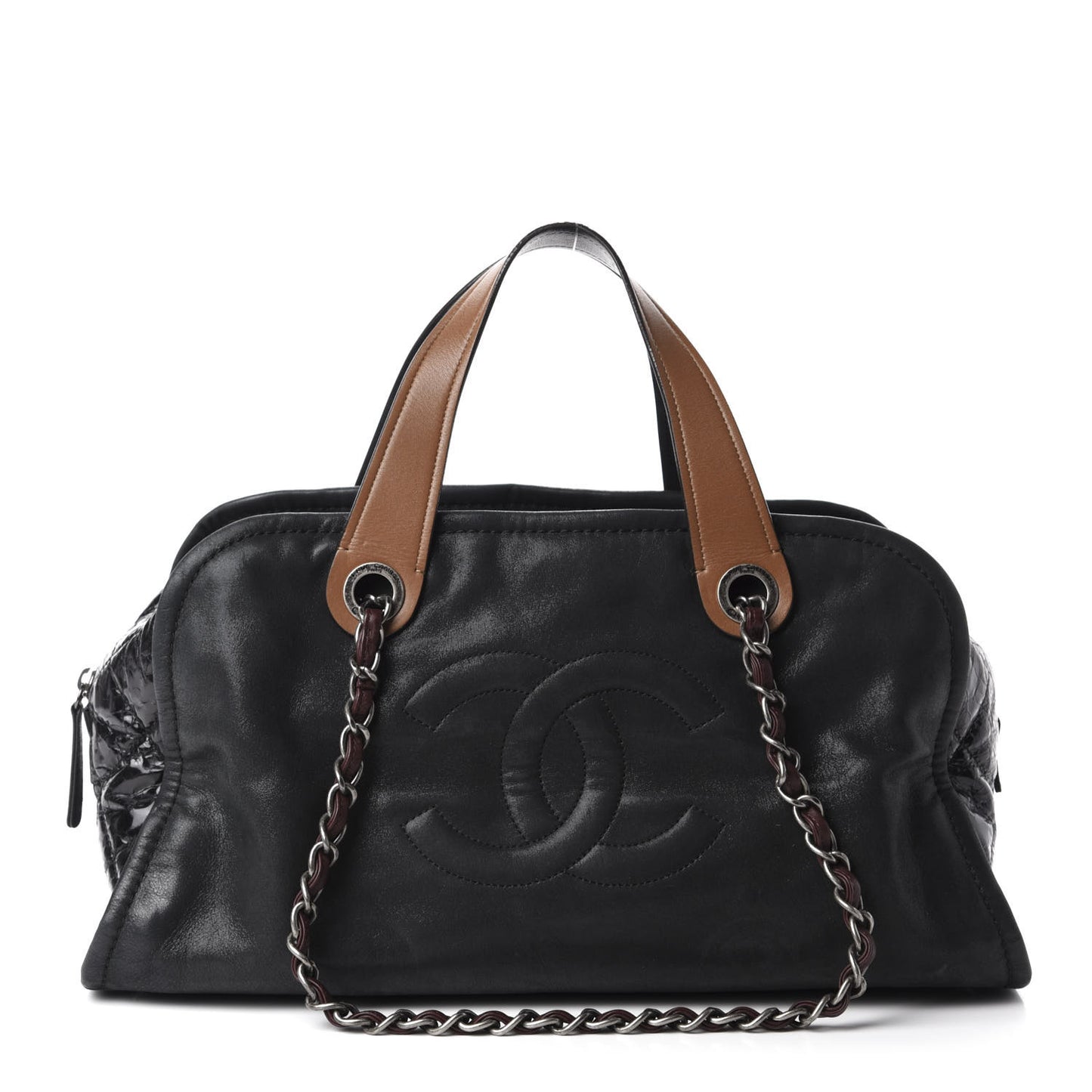 Iridescent Calfskin In The Mix Bowler Black