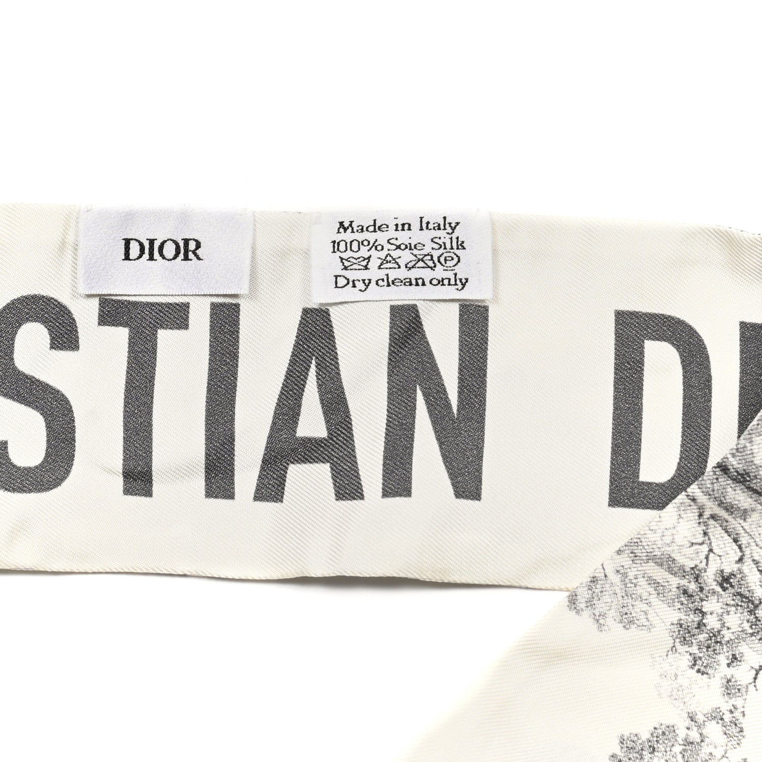 Christian Dior Silk Toile De Jouy Mitzah Scarf White 2 of 3