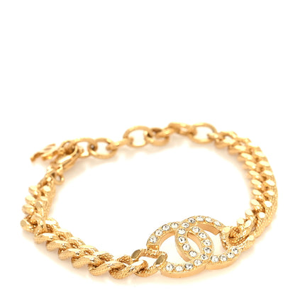 Chanel Crystal CC Chain Link Bracelet Gold 1 of 5