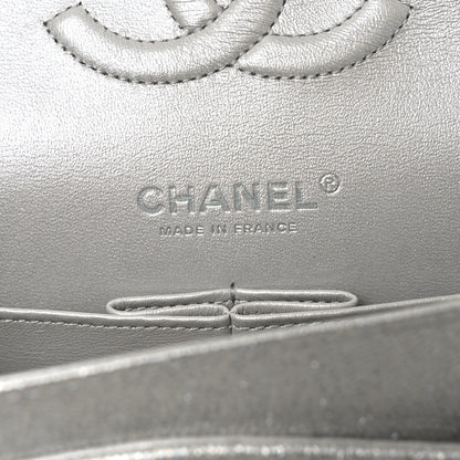Chanel Glittered Metallic Caviar Quilted Medium Double Flap Silver 6 of 10