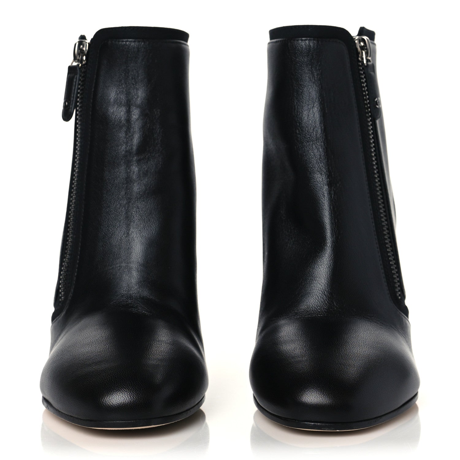 Chanel Lambskin Quilted CC Booties 39.5 Black 2 of 10