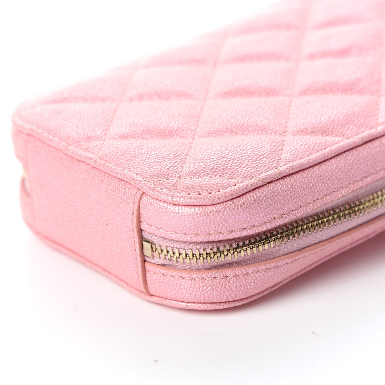 Chanel Iridescent Caviar Quilted Zip Phone Case Pink 6 of 10