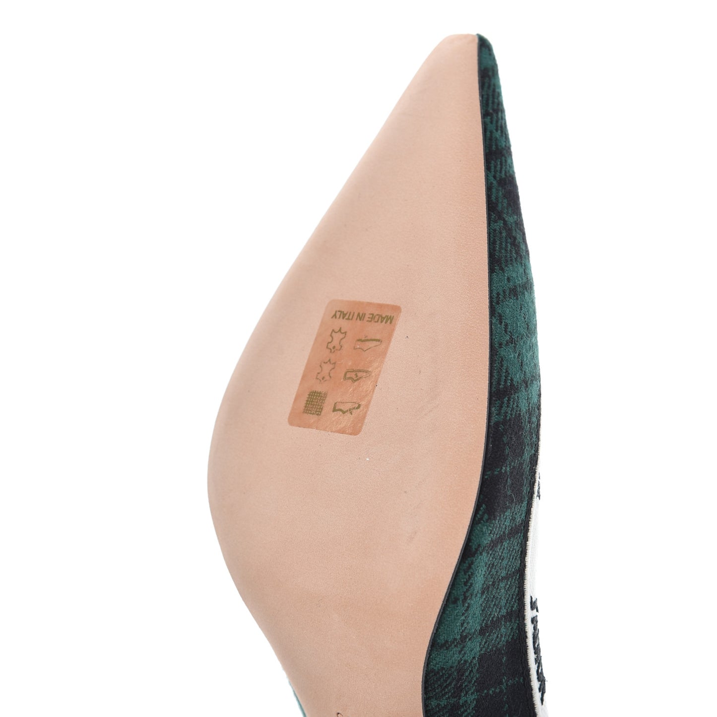 Canvas Ribbon Tartan Print Embroidered J'Adior 100mm Pumps 39 Black Green