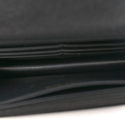Chanel Shiny Caviar Quilted Turnlock Top Handle Wallet On Chain WOC Black 5 of 11