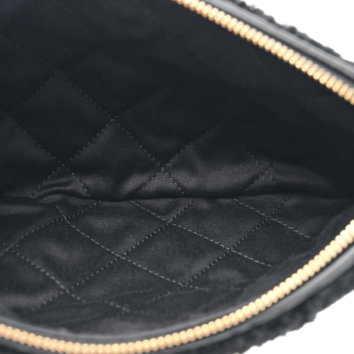 Aged Lambskin Shearling Quilted Small Chanel 22 Black