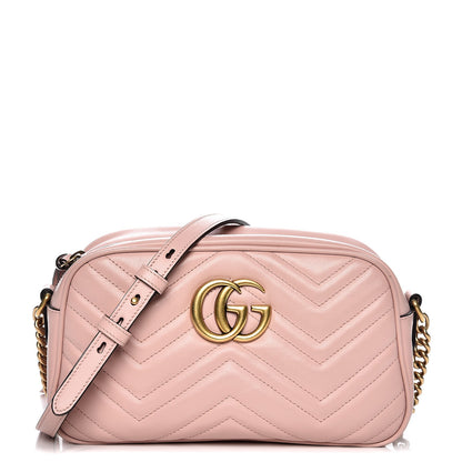 Gucci Calfskin Matelasse Small GG Marmont Chain Shoulder Bag Perfect Pink 1 of 10