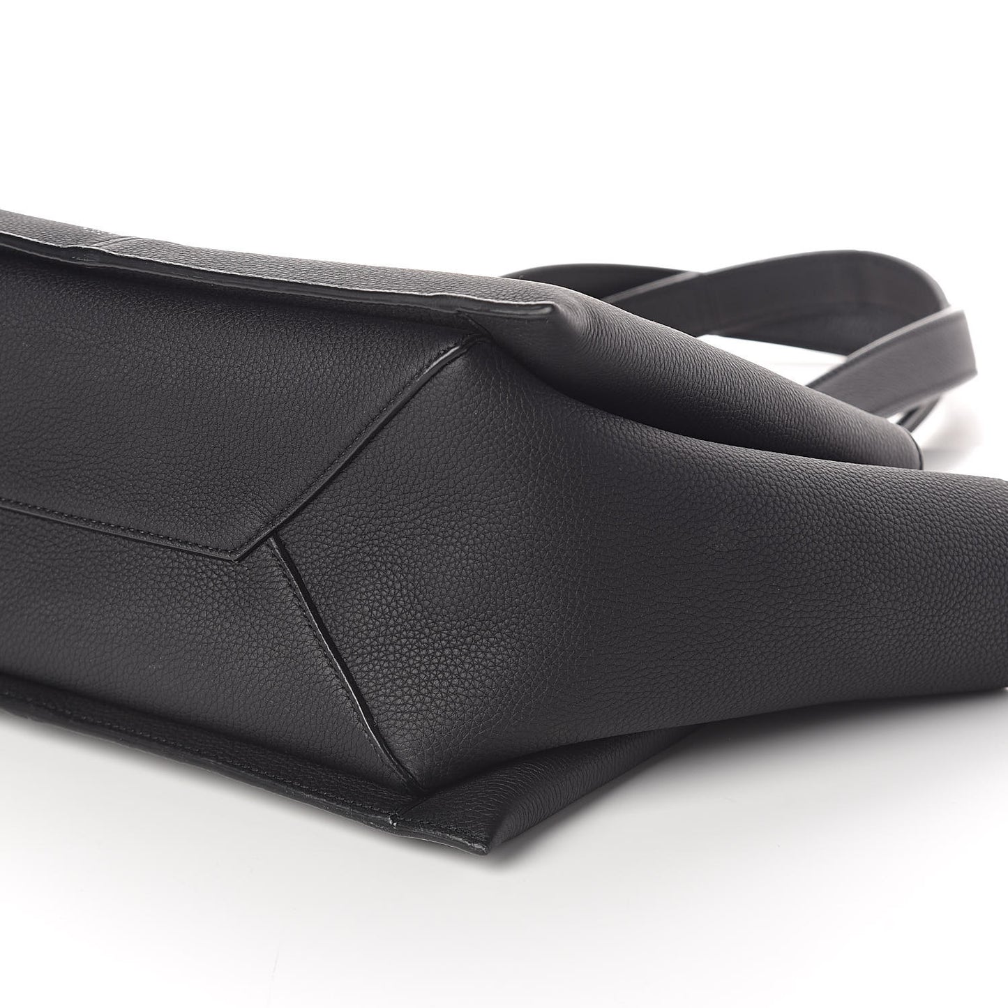 Baby Grained Calfskin Small Tri-Fold Bag Black
