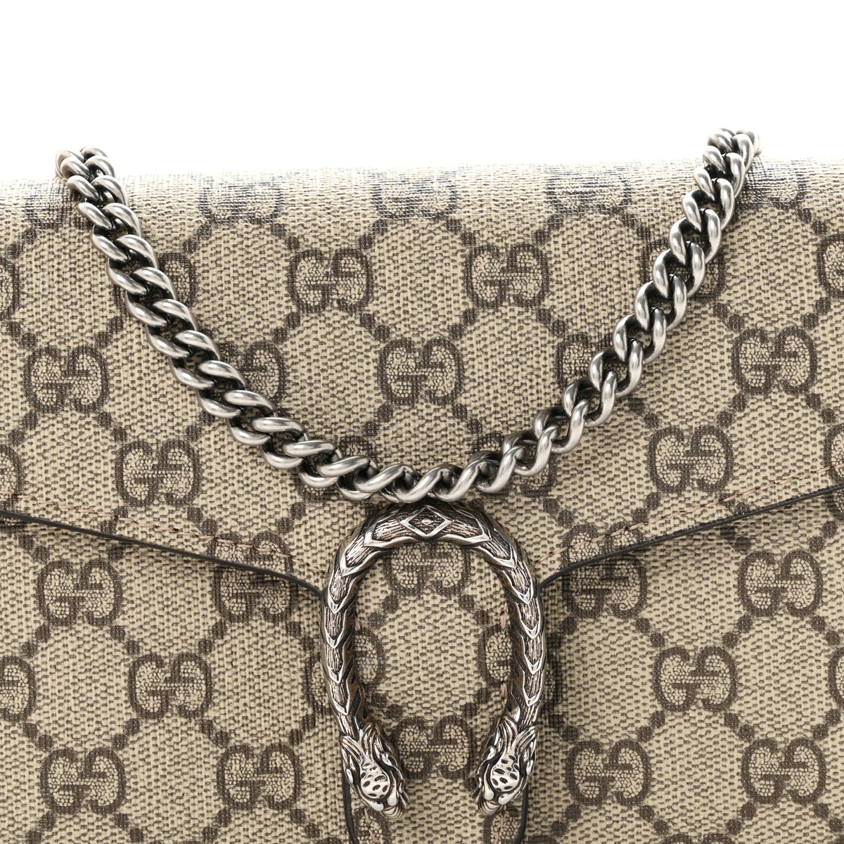 Gucci GG Supreme Monogram Mini Dionysus Chain Wallet Beige Taupe 8 of 11