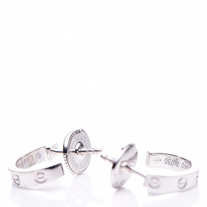Cartier 18K White Gold Small LOVE Hoop Earrings 5 of 6