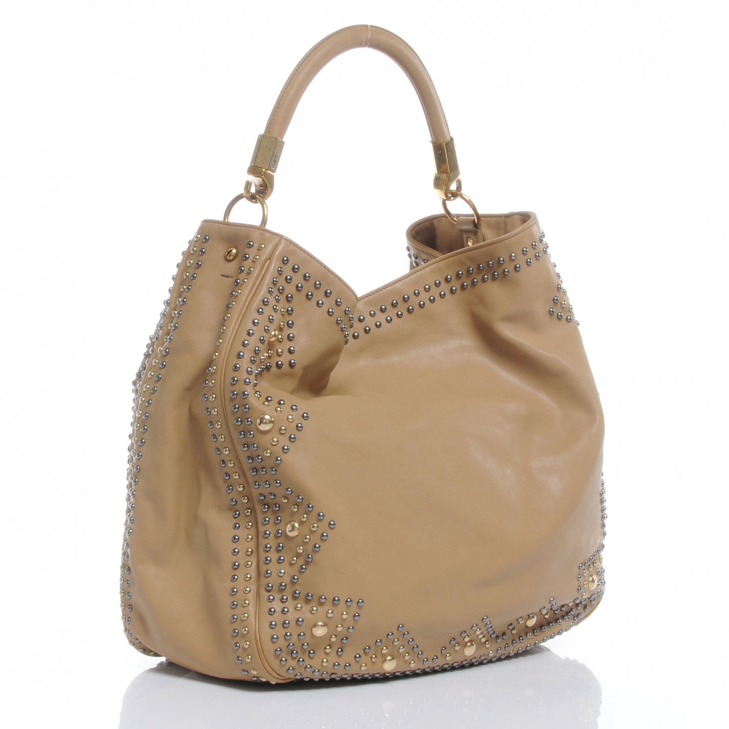 Leather Rock Studded Roady Beige