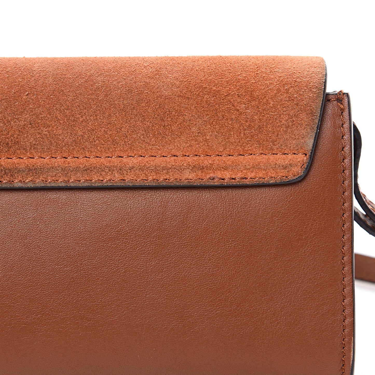 Suede Calfskin Mini Faye Shoulder Bag Tobacco