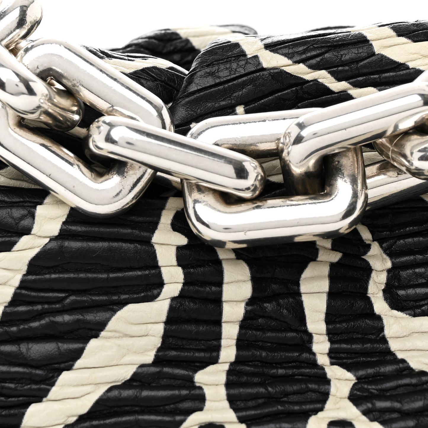 Nappa Zebra Print The Pouch Oversized Clutch White Black
