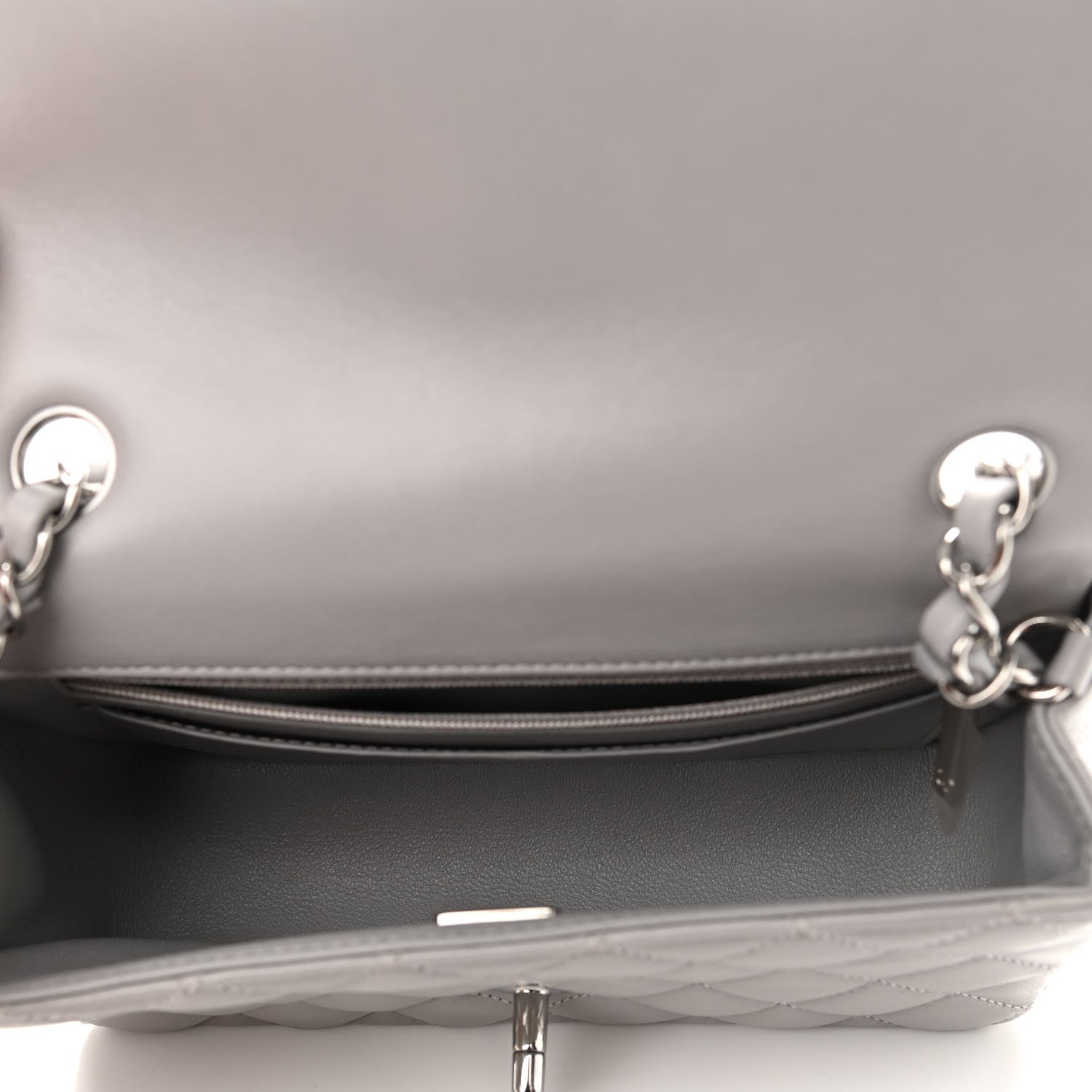 Chanel Lambskin Quilted Mini Rectangular Flap Grey 5 of 11