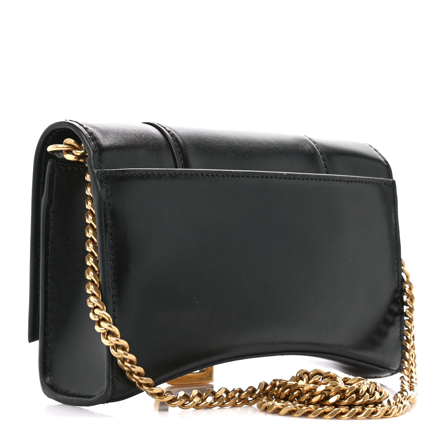 Balenciaga Shiny Box Calfskin Hourglass Chain Bag Black 3 of 10