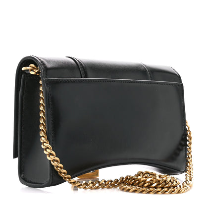 Balenciaga Shiny Box Calfskin Hourglass Chain Bag Black 3 of 10
