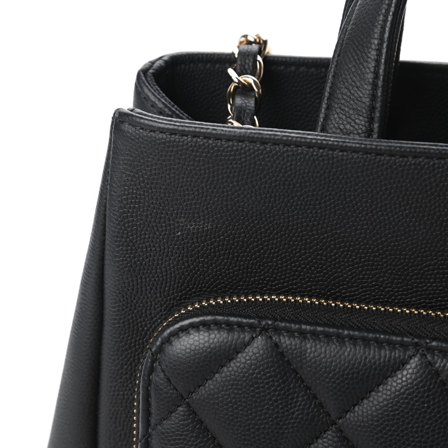 Caviar Quilted Small Business Affinity Shopping Bag Black