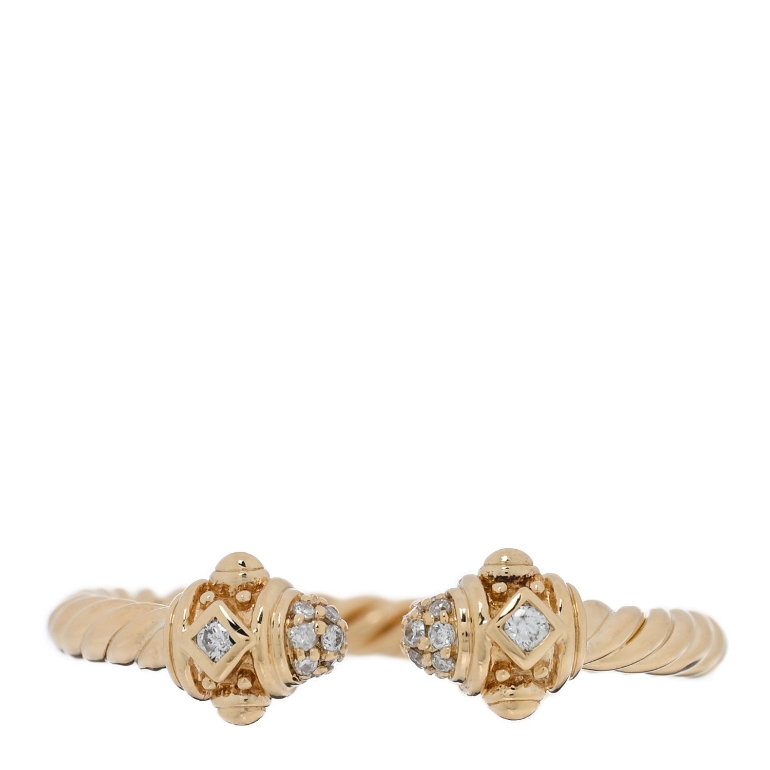 David Yurman 18K Yellow Gold Diamond Renaissance Ring 50 5.5 1 of 4