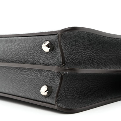 Fendi Cuoio Romano Vitello Cover Glazed Fabric Bi-Color FF 1974 Mini Peekaboo I SEE U Satchel Gray 9 of 10