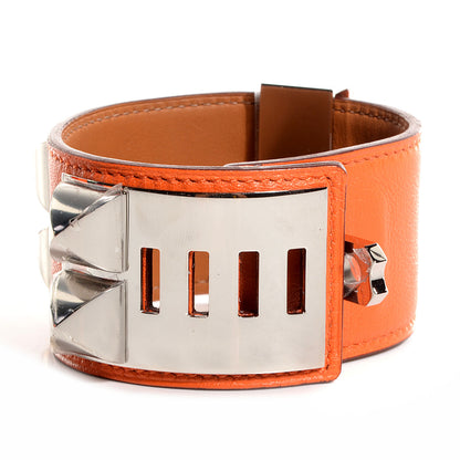 Hermes Veau Swift Collier de Chien CDC Small Bracelet Orange 4 of 8