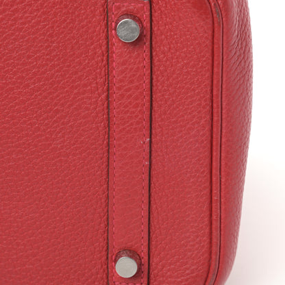 Hermes Taurillon Clemence Birkin 30 Rouge Casaque 13 of 15