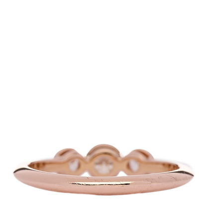 Tiffany 18K Rose Gold Diamond Three Stone Milgrain Ring 49 5 3 of 5