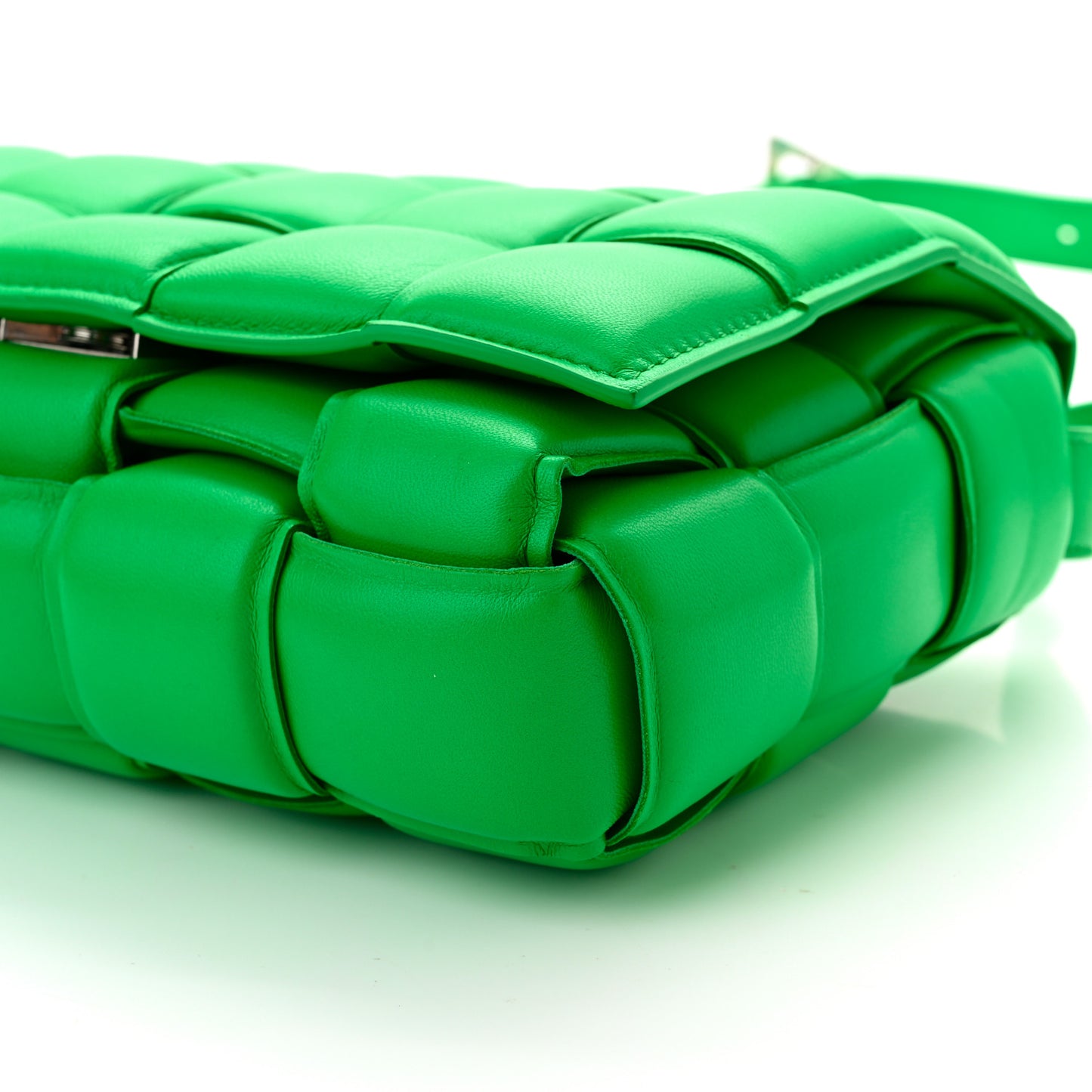 Nappa Maxi Intreccio Padded Cassette Crossbody Bag Parakeet