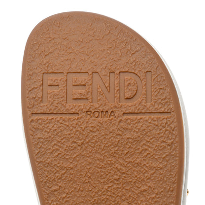 Fendi Vitello Womens Fendigraphy Slide Sandals 36.5 White Ice 8 of 9
