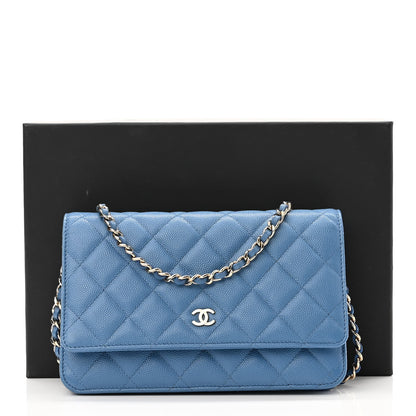Chanel Caviar Quilted Wallet On Chain WOC Blue 12 of 12
