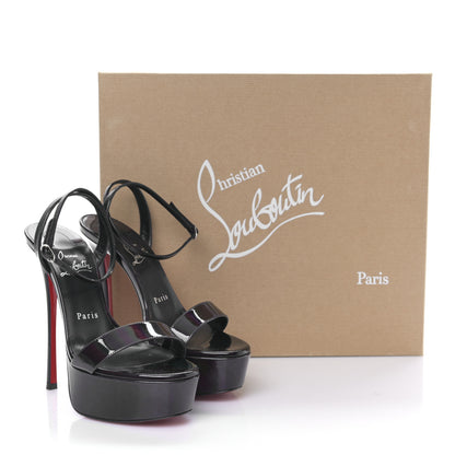 Christian Louboutin Patent Psychic Loubi Queen Alta 150 Platform Sandals 37 Black 7 of 8